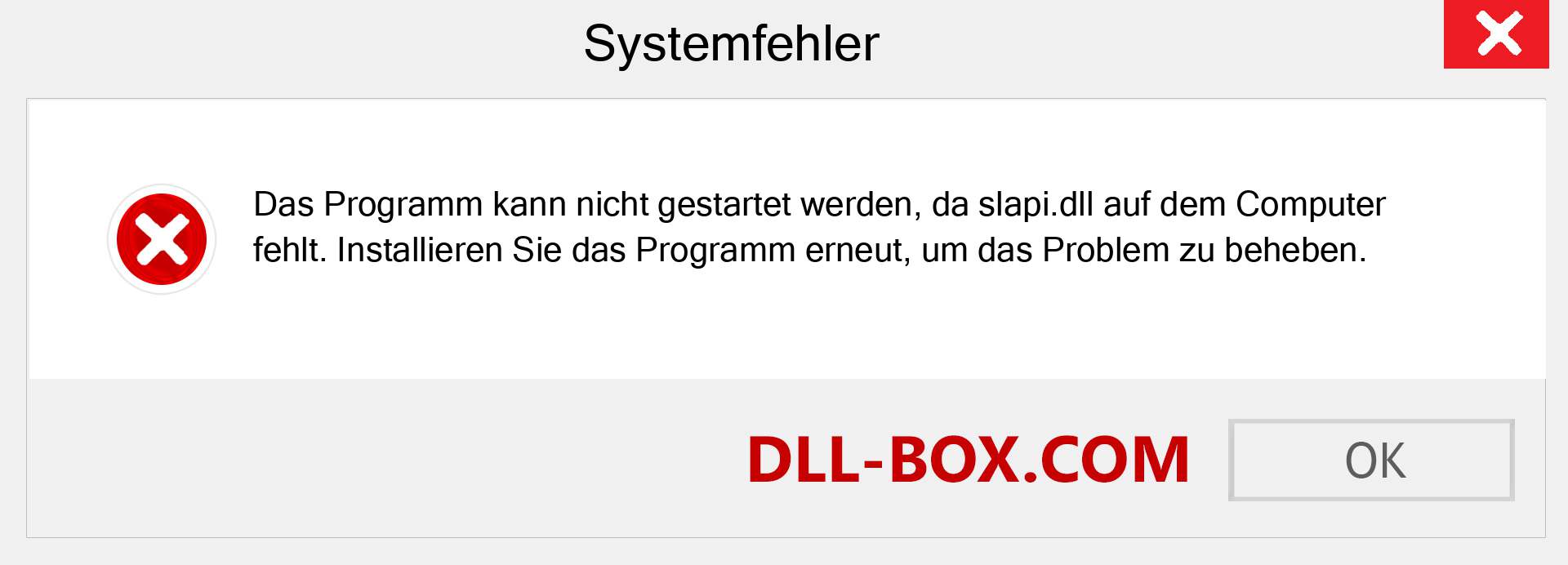 slapi.dll-Datei fehlt?. Download für Windows 7, 8, 10 - Fix slapi dll Missing Error unter Windows, Fotos, Bildern